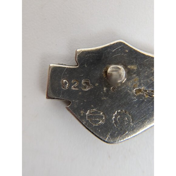 Sterling Silver 925 Harley Davidson Stud Post Earrings Cubic Zirconia - Picture 7 of 16